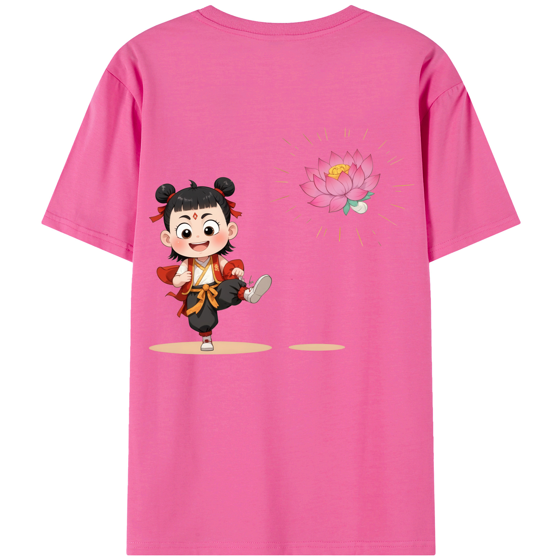 （画像用） Ne Zha 2 ナタ 魔童の大暴れ レディース半袖Tシャツ(バックプリント)